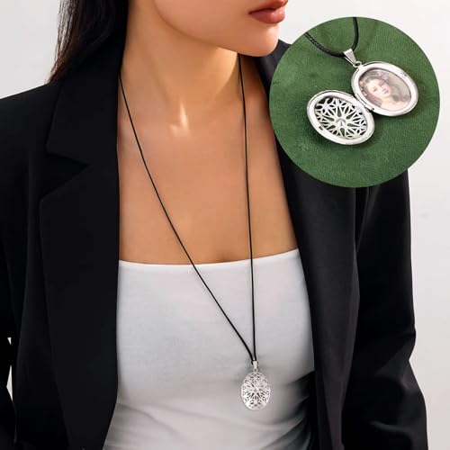 6Pcs 316 Stainless Steel Locket Pendants Heart Oval Flat Round Rectangle Photo Frame Charms Silver Locket Charms for Necklaces DIY Memorial Necklace Making - color: Golden Color, 6 Styles