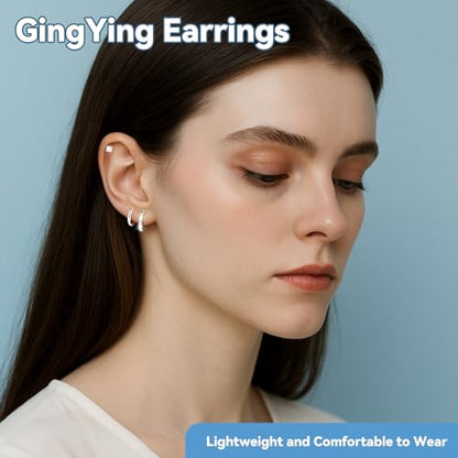 Silver/Gold Stud Hoop Earrings:Hypoallergenic Surgical Stainless Steel Small Cartilage Huggie Hoop Earrings Flat Back Earrings Screw Back and Flatback Stud Earrings for Women Multiple Piercing Sensitive Ears - style: Silver-(6mm+6mm)hoop earrings+4mm cz s