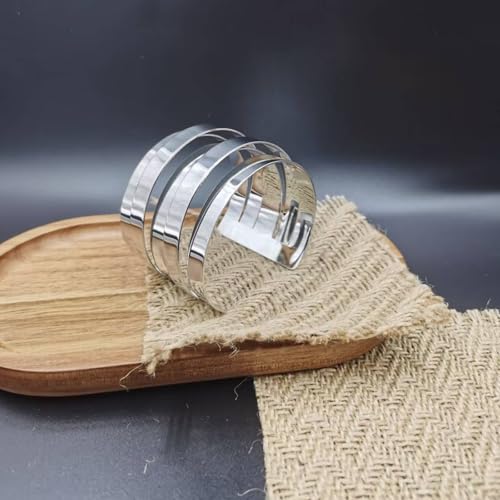 14K Gold Plated Cuff Wide Bangle for Women,Simple Geometric Adjustable Statement Open Bracelet Personality Cyberpunk Band Party Jewelry Gifts - color: Silver
