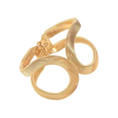 Chunky Cuff Bracelets for Women Wide Gold/Silver Cuffs Bangle Hollow Out Adjustable Bracelets Punk Vintage Jewelry - style: Gold B