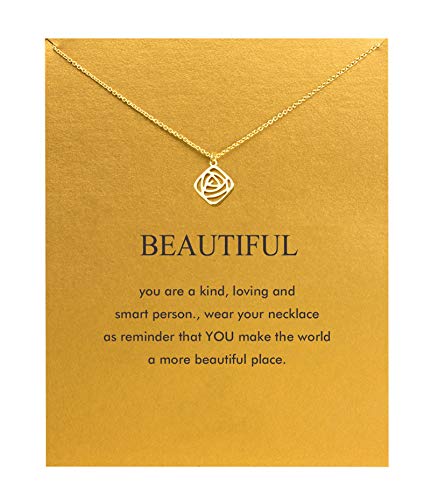Baydurcan Friendship Anchor Compass Necklace Good Luck Elephant Pendant Chain Necklace with Message Card Gift Card - style: Rose