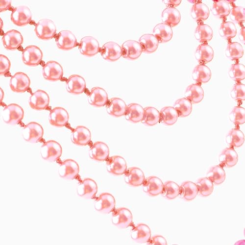 BABEYOND Long Pearl Necklace Faux Pearls Necklace Set Beaded Long Pearls Necklace 1920s Gatsby Costume Jewelry - color: Pink