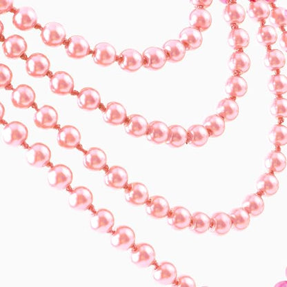 BABEYOND Long Pearl Necklace Faux Pearls Necklace Set Beaded Long Pearls Necklace 1920s Gatsby Costume Jewelry - color: Pink