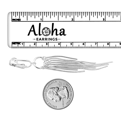Silver Clip On Earrings For Women, They Look Pierced, Don't Pinch & Won't Fall Off, Hypoallergenic & Lightweight - color: Silver Modern Metal Chain Drops