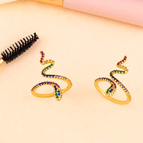 Gold-Plated Butterfly Rings - Vintage Snake Statement Rings with Cubic Zirconia for Women Adjustable Open Rings - style: Snake Gold