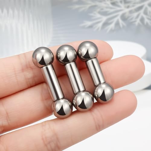 Ruifan Grade 23 Titanium Internally Threaded Nipple Piercing Jewelry Barbell Ring PA Tongue Rings Nipple Straight Body Piercing Jewelry for Women Men 16G 14G 12G 8G 6G 4G 2G - size: 2GA - 1/2" (12mm)