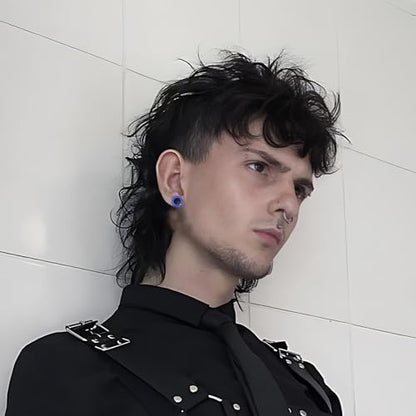20Pcs Silicone Ear Gauges 2G-25mm Flexible Ear Tunnels Gauges Soft Expander Stretching Ear Plugs Tunnels Black Earring Piercings Jewelry for Men Women - color: Thick Dark blue Silicone