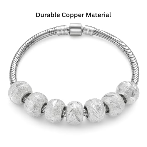 Sexy Sparkles Star Spacer Beads, 10-Piece Silver Tone Bead Set with 5.5mm Core, Fits European Style Snake Chain Charm Bracelets