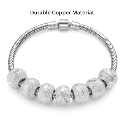 Sexy Sparkles Star Spacer Beads, 10-Piece Silver Tone Bead Set with 5.5mm Core, Fits European Style Snake Chain Charm Bracelets