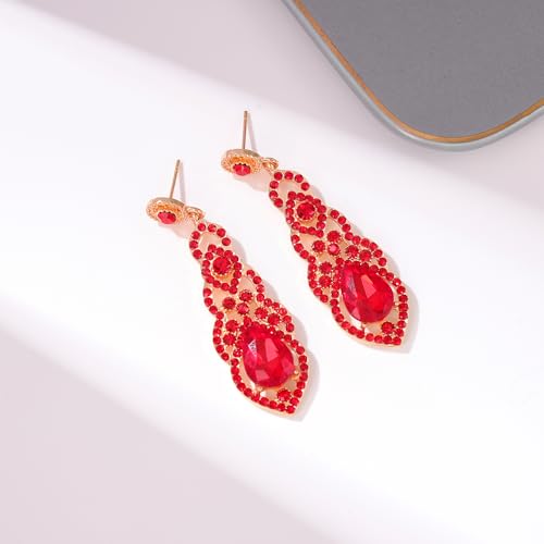 Cute Hollow Crystal Rhinestone Teardrop 8-Shaped Long Dangle Earrings for Women Fashion Strand Jewelry - style: Style12