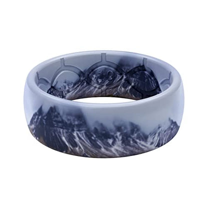 Groove Life Nomad Silicone Ring Breathable Rubber Wedding Rings for Men, Lifetime Coverage, Unique Design, Comfort Fit Ring - color: Summit