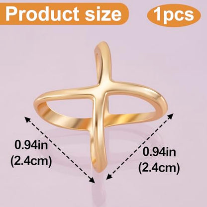 Joez Wonderful Scarf Ring Clip, Wide Band Chunky Chain Silk Scarf Buckle, Shawl Clips Scarf Clasp Holder Scarves Pin - color: (X-shaped) Gold