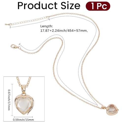 Memory Locket Charm Heart DIY Picture Photo Necklace Making Kit Chain Necklace Living Floating Glass Photo Frame Pendant for Women Men Wedding Christmas Jewelry Making - style: Heart
