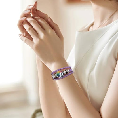 Boho Sunflower Gifts Sunflower Leather Bohemian Bracelet Birthday Gifts for Women Teens Granddaughter Wife Daughter Mom Friendship Bracelets for Her - color: C-Tree Life