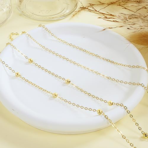 14K Gold Plated Waist Chain for Women, Layered Belly Body Chain | 2Pcs Adjustable Fit, Layered Design, Dainty Chain Styles, Bikini, Dress & Rave Outfits, Beach, Festival & Vacation - color: Gold-Plated 8