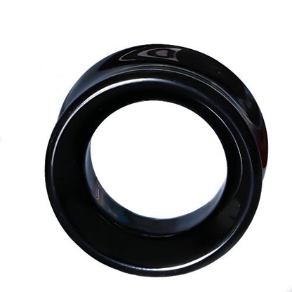Ear gauges ear plugs Black Obsidian Hollow Tunnels Organic Stone Double Saddle Ear Plugs - style: 16mm-5/8 Inch