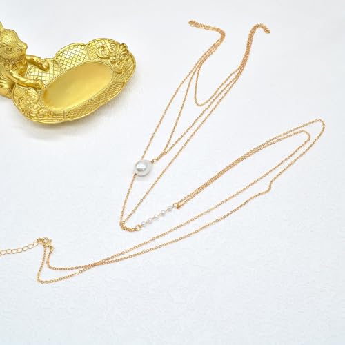 Body Chain Jewelry for Women Rhinestone Back Chain Necklace for Backless Dress Backdrop Chain Necklaces for Women - color: Stacking