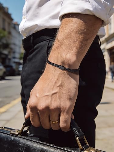 Bandmax Mens Hip Hop Cuban Link Bracelets 5/7/9/12MM Stainless Steel Miami Curb Chain Bracelet Silver/Gold Plated/Black Wristlet Chains for Men 7"-9" - color: 14 5MM Black-Custom