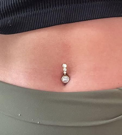 Silver Gold Belly Button Ring for Women Clicker Hoop Belly Rings Opal Navel Piercing Jewelry Dangle Hypoallergenic Surgical Steel Dainty Dangling Navel Rings for Women - color: G1-5pcs rose gold