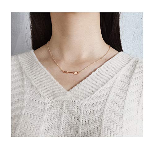 Baydurcan Friendship Anchor Compass Necklace Good Luck Elephant Pendant Chain Necklace with Message Card Gift Card - style: Arrow