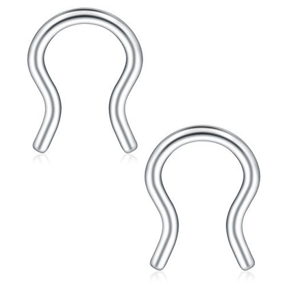 SCERRING 316L Surgical Steel U-Shaped Nose Ring Septum Piercing Hanger Retainer 16g,14g,12g - style: 12PCS - 12G Style 2#