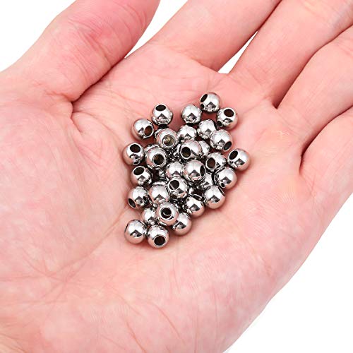 Stainless Steel Spacer Beads 6x5mm Round Loose Charm Caps Beads for DIY Jewelry Making 100pcs with 2.5mm Hole - color: 6x5mm 2.5mm