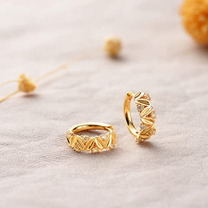 LOYATA Gold Huggie Hoop Earrings 14K Gold Plated Dainty Small Simple Hypoallergenic Jewelry Gift for Women - style: ED311