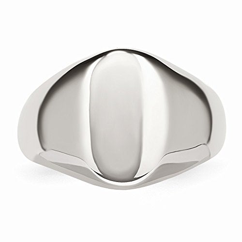 Solid Stainless Steel Oval Signet Ring Band