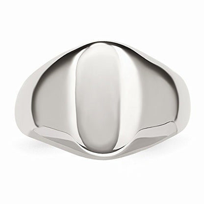 Solid Stainless Steel Oval Signet Ring Band