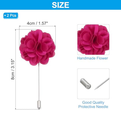 PATIKIL Flower Boutonnieres Pin, Lapel Pin for Men Camellia Flower for Suit Wedding Graduation Anniversary Graduation Outfit Accessories - color: Rose Red