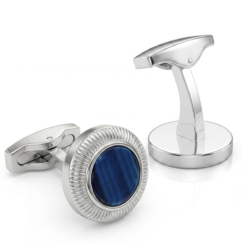 Tuxedo Cuff Links,Cufflinks for Men | Stainless Steel, Lead-Free and Nickel-Free, Gift Box Packed, Boyfriend Husband Father, Wedding Party Anniversary Birthday - color: Blue