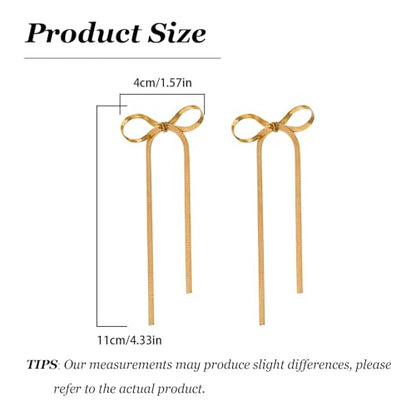 Bow Earrings Red Earrings for Women Dangle Cute Earrings Red Stuff Jewelry Outfits Accessories Gifts for Girls - color: C5:gold bow earrings