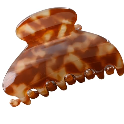 Handmade Celluloid Acetate French Design Barrettes Tortoise Shell Claws Hair Claw Luxury Fashion Accessories Hair Clip for Women (coffee) - color: coffee
