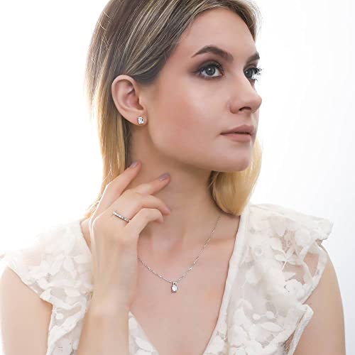 BERRICLE Sterling Silver CZ Solitaire Pendant Necklace for Women, Gold Flashed, Cubic Zirconia - Asscher, Emerald, Heart Shaped, Princess, Round Cut - style: Emerald Cut