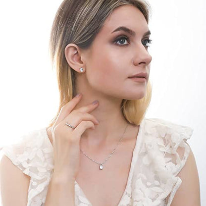 BERRICLE Sterling Silver CZ Solitaire Pendant Necklace for Women, Gold Flashed, Cubic Zirconia - Asscher, Emerald, Heart Shaped, Princess, Round Cut - style: Emerald Cut