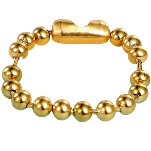 Jude Jewelers Stainless Steel 8mm Beads Chain Strand Bracelet - color: Gold
