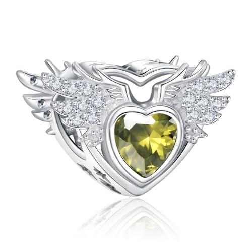 S925 12 Months Birthstone Charm for Pandora Bracelet, Gift on Birthday Christmas Mothers Valentines Anniversary Graduation, for Women Mom Daughter Friend Family Sister Aunt Grandma - color: August