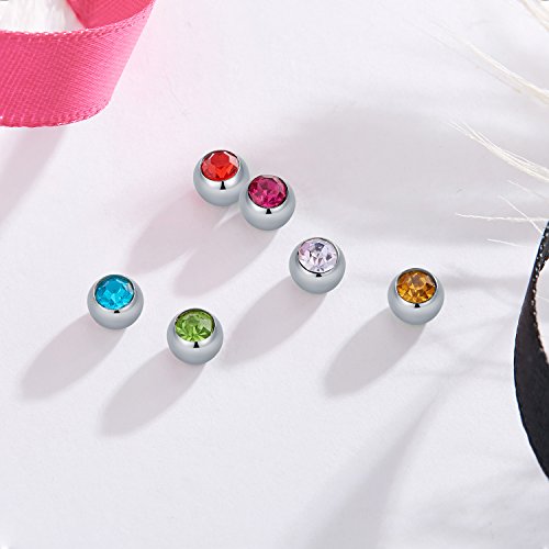 VCMART 14G 5mm 8mm Replacement Balls Externally Threaded Piercing Balls for Tongue Nipple Navel Belly Button Rings Industrial Barbell Piercing Surgical Steel Body Piercing Jewelry Parts - color: 20pcs 5mm ball -1