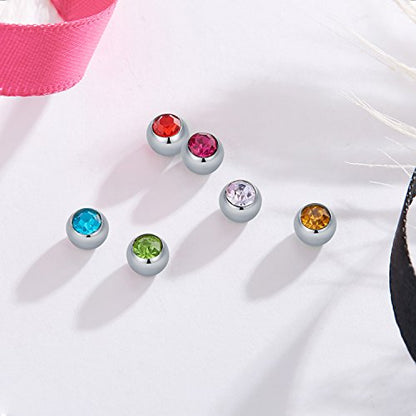 VCMART 14G 5mm 8mm Replacement Balls Externally Threaded Piercing Balls for Tongue Nipple Navel Belly Button Rings Industrial Barbell Piercing Surgical Steel Body Piercing Jewelry Parts - color: 20pcs 5mm ball -1