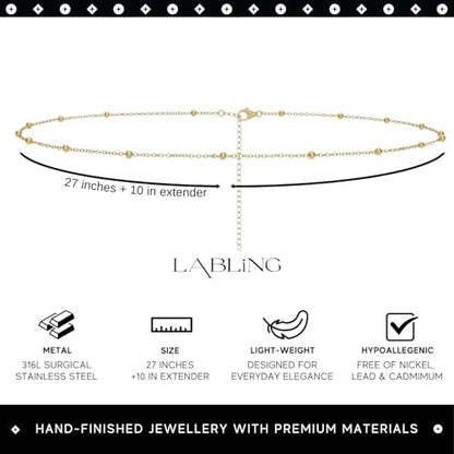 Gold Belly Waist Chain for Women | Layered Belly 14K Gold Plated Chain Adjustable Bikini Belly Beads Body Chain Waterproof | Jewelry Gift - color: Style 6