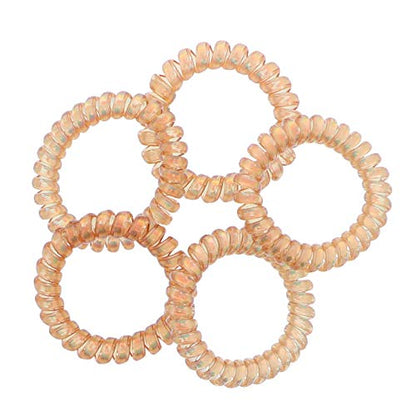 Irridescent Coil Pony Holders - Set Of 5-Copper - color: Copper