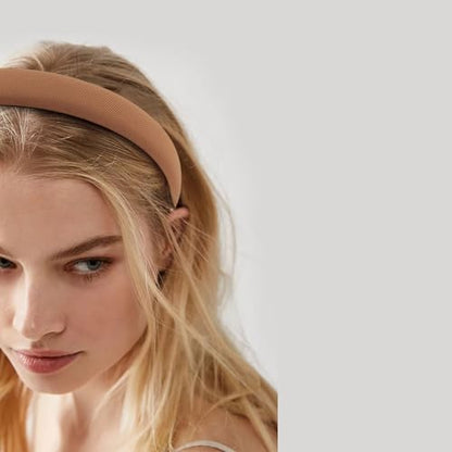 KICOSY Padded Headband - Soft, Thin, No Slip for Women & Girls - Neutral Brown, Plain - Hair Accessory - color: brown