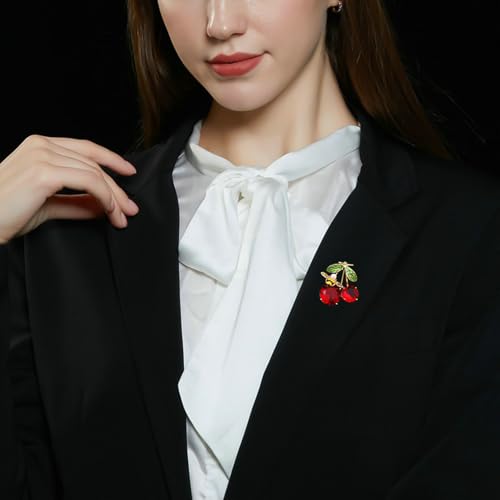 HETICA Animal Brooch for Women, Funny and Cute Flower Brooch Safety Pins Clothing Backpack Hat Decoration Enamel Pins Fashion Women Brooches and Pins Jewelry - style: Cherry Bee