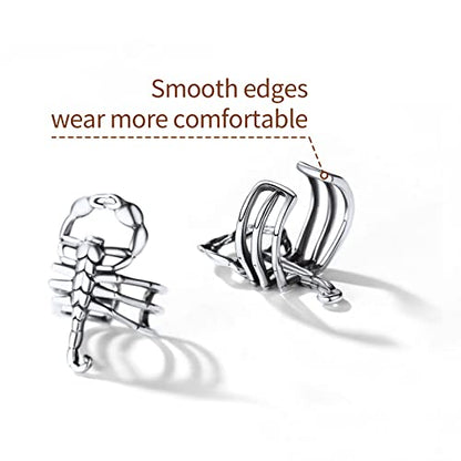 ChicSilver 925 Sterling Silver Ear Cuffs Non-Piercing Cartilage Earrings: Various Styles, Conch Cuffs (with Gift Box) - style: G: Scorpion
