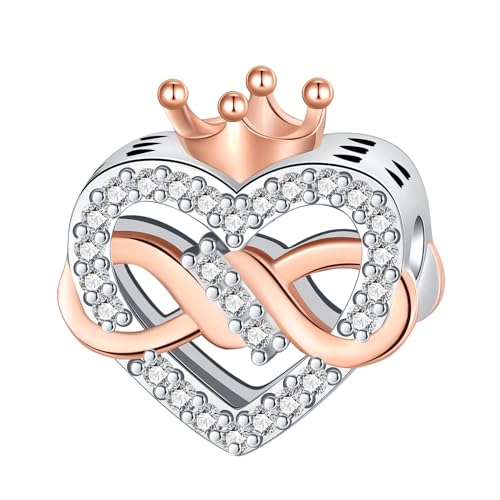 925 Sterling Silver Charms fits Bracelets and Necklace Pendant Bead Charms Jewelry Gift for Women Family Friends - style: Queen in My Heart Charm