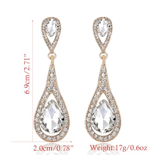 Elegant Crystal Rhinestone Teardrop Chandelier Wedding Bridal Dangle Drop Earrings - style: Style03