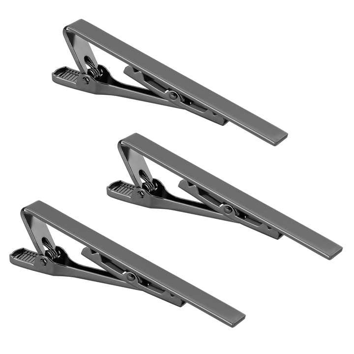 Roctee Tie Clips for Men, 3 Pack Men's Tie Clips Necktie Tie Bars Tie Pins for Men Accessories - style: Black