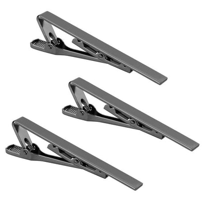 Roctee Tie Clips for Men, 3 Pack Men's Tie Clips Necktie Tie Bars Tie Pins for Men Accessories - style: Black