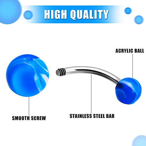 200 Pcs Belly Button Rings Bulk Colorful Body Piercing Jewelry Stainless Steel Belly Rings Navel Piercing Jewelry Pack for Women Girls