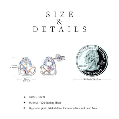 Fairy Gift Necklace/Earrings for Women 925 Sterling Silver Angel Elf Jewelry Gifts for Daughter - color: Earrings-A